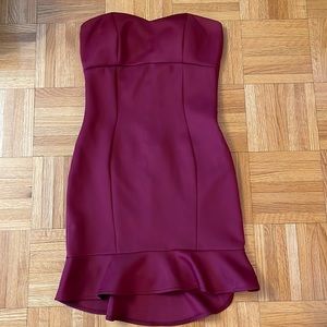 Wine red mini dress